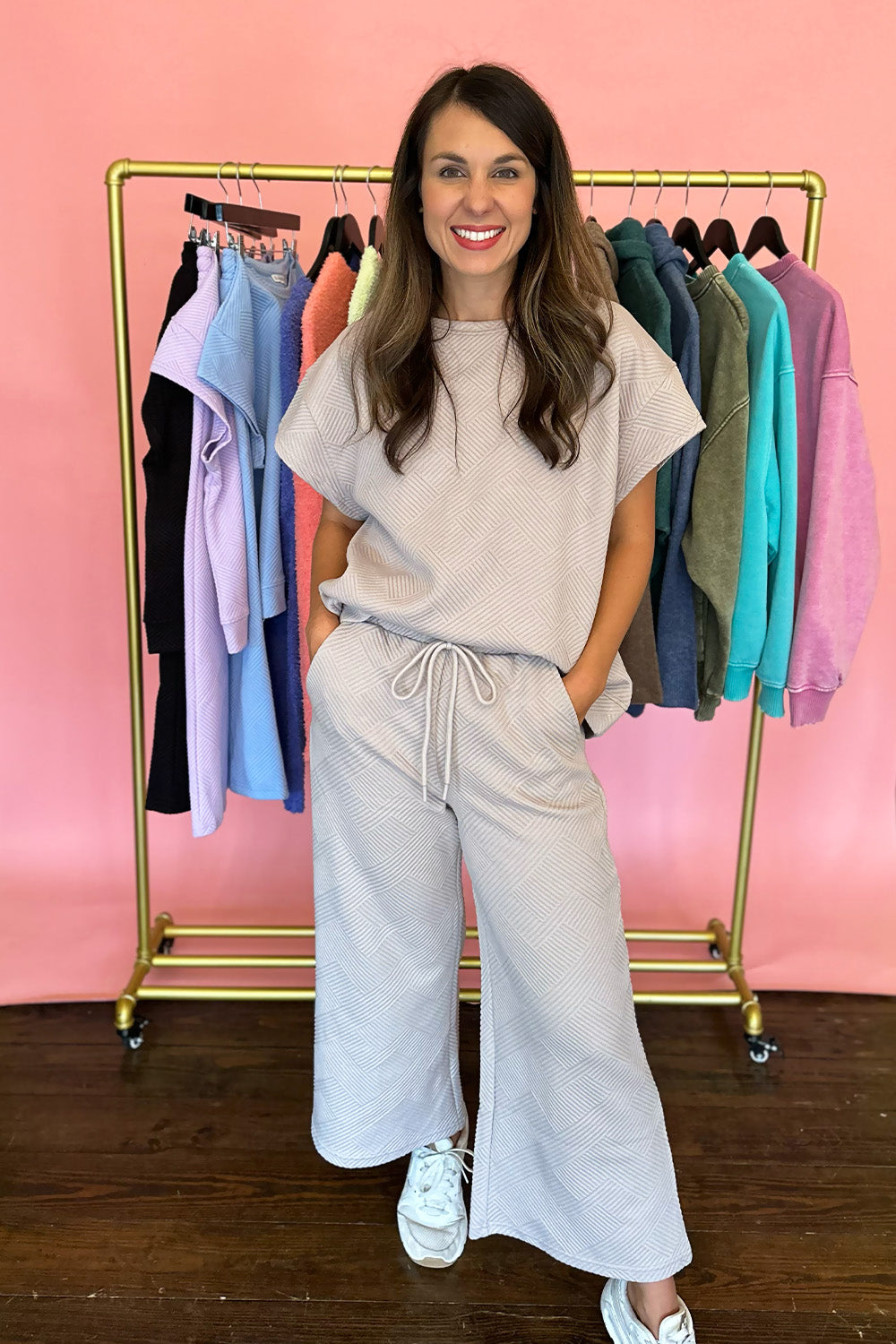 Textured Two Piece Set Oatmeal