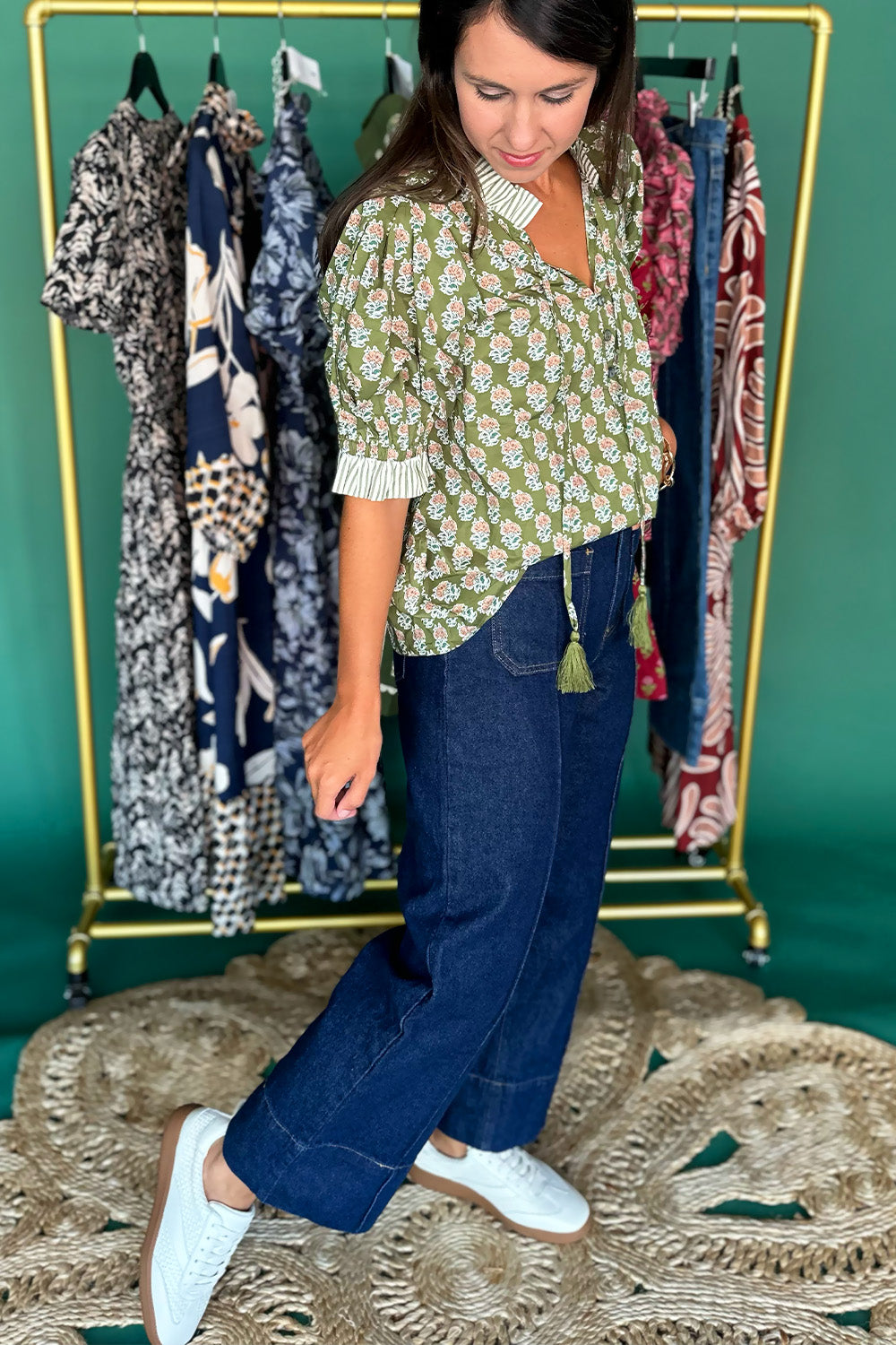 High Waist Wide Leg Trouser Jean Dark