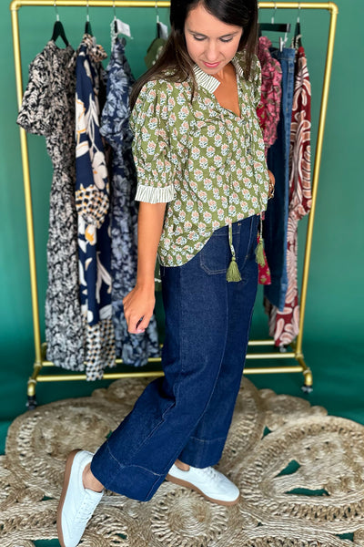 High Waist Wide Leg Trouser Jean Dark