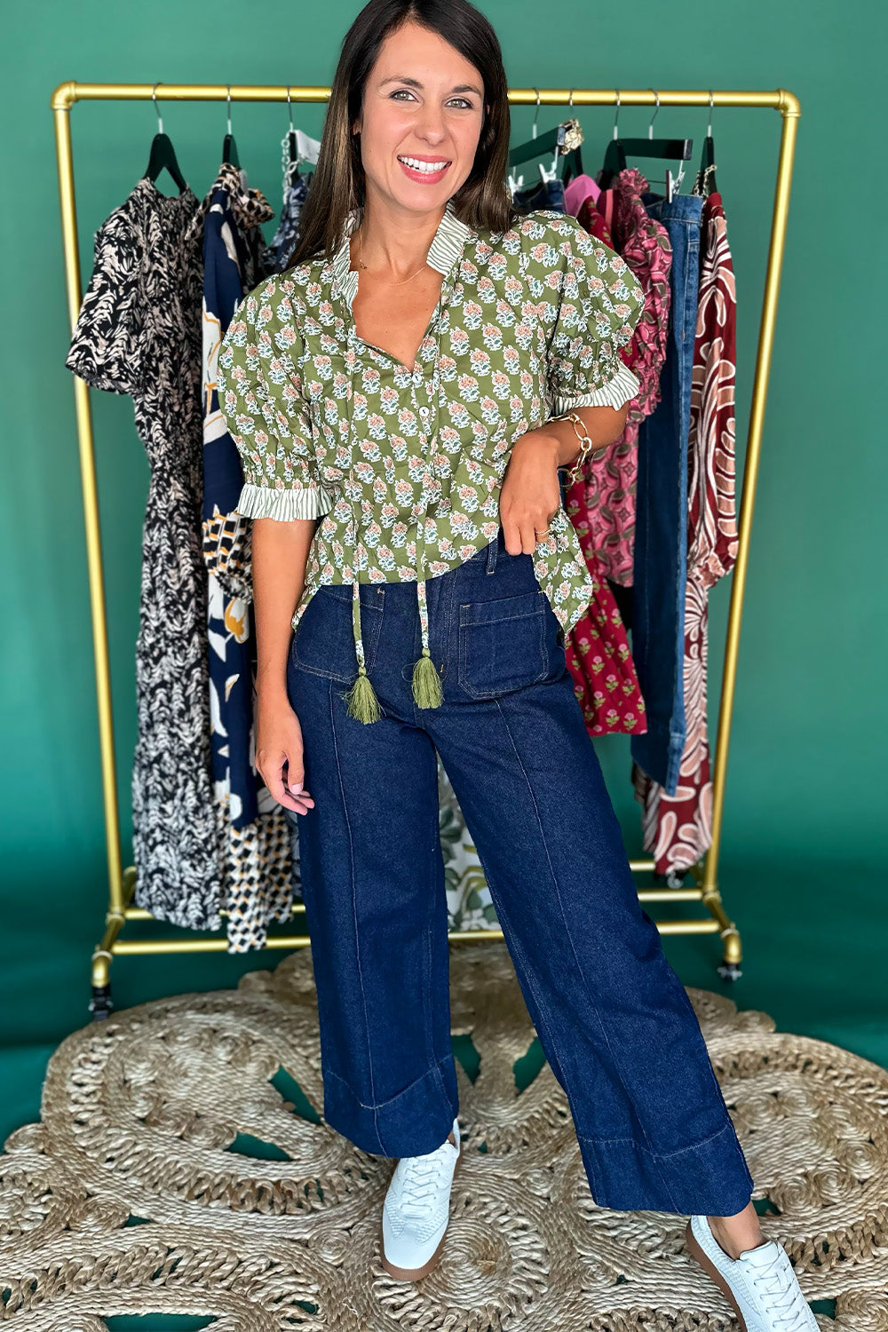 High Waist Wide Leg Trouser Jean Dark