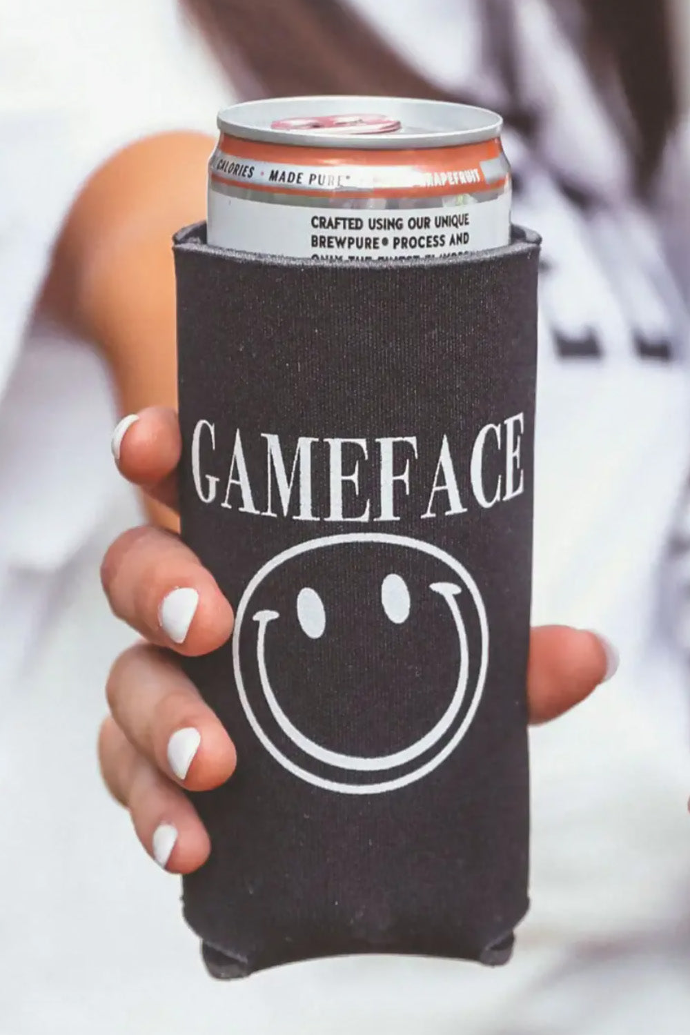 Game Face Skinny Can Koozie