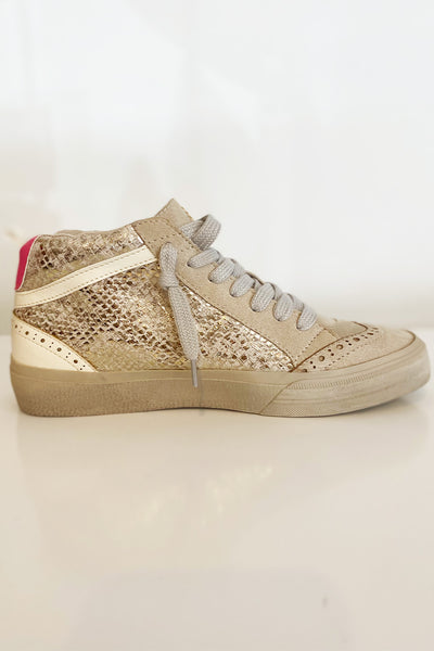 Paulina Sneaker in Gold Snake- Shu Shop
